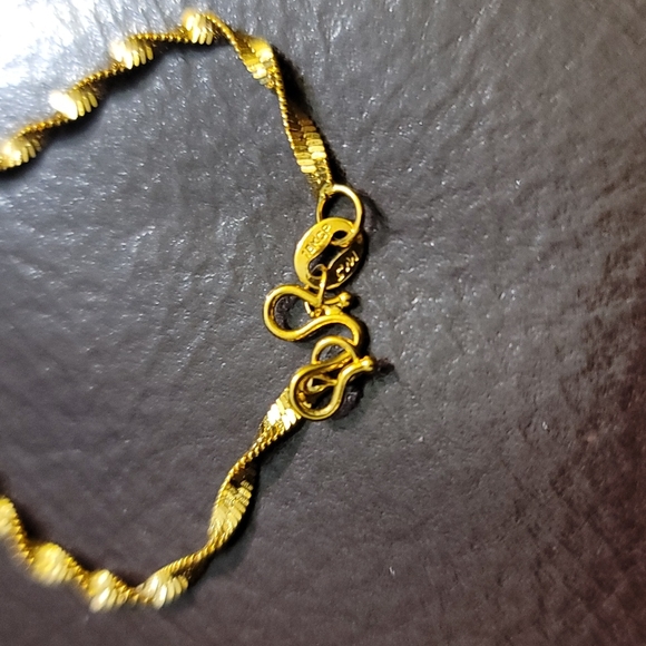 18K NECKLACE BRACELET EARRINGS & RING NAIL HEAD LOVE SET - Picture 9 of 12